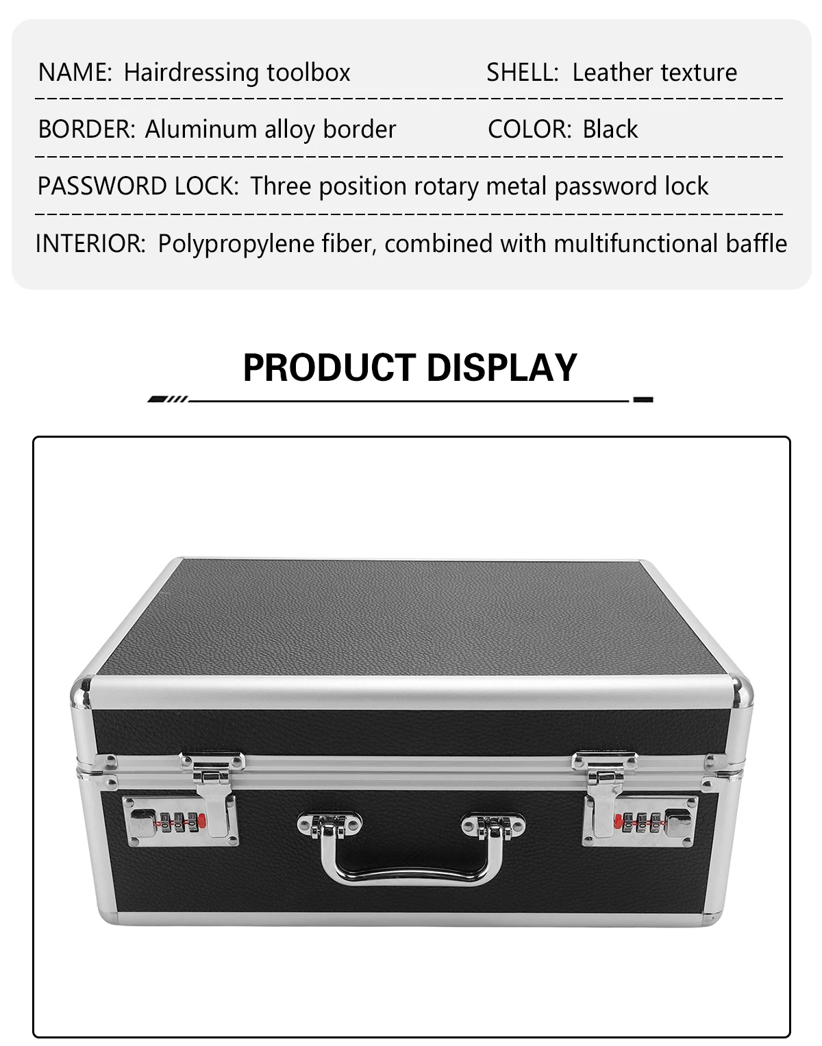 Professional Barber Suitcase - Hard Aluminum Travel Case with Password Lock for Hairdresser/Barber Tools, Storage Organizer Box