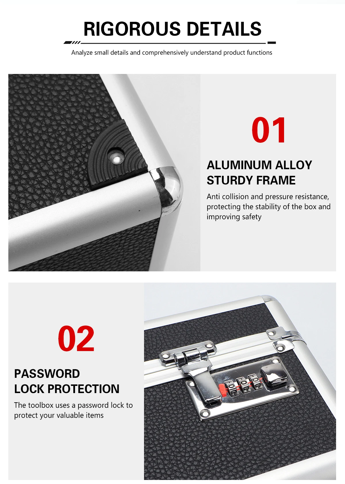 Professional Barber Suitcase - Hard Aluminum Travel Case with Password Lock for Hairdresser/Barber Tools, Storage Organizer Box