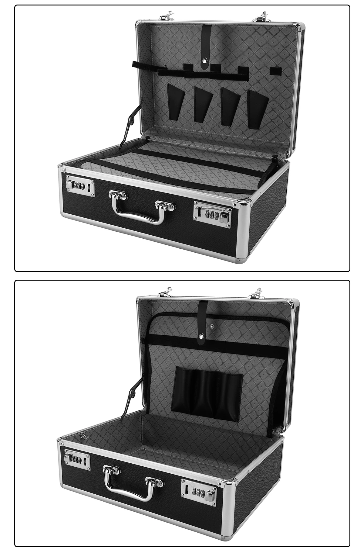Professional Barber Suitcase - Hard Aluminum Travel Case with Password Lock for Hairdresser/Barber Tools, Storage Organizer Box