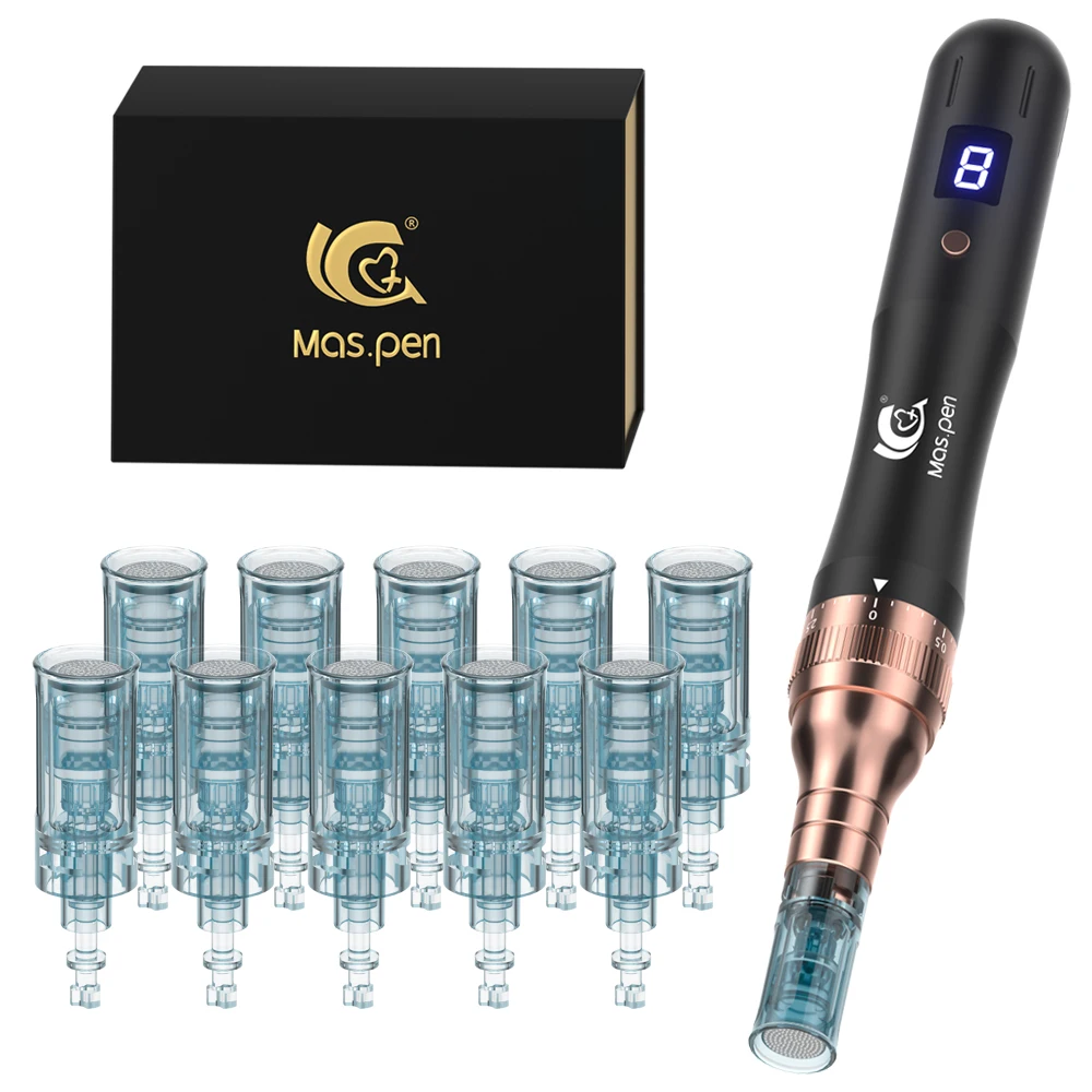 8 Speed Level Rechargeable Microneedling Derma Pen/Mas Pen N6 With 10Pcs Replacement Tips 0.25mm
