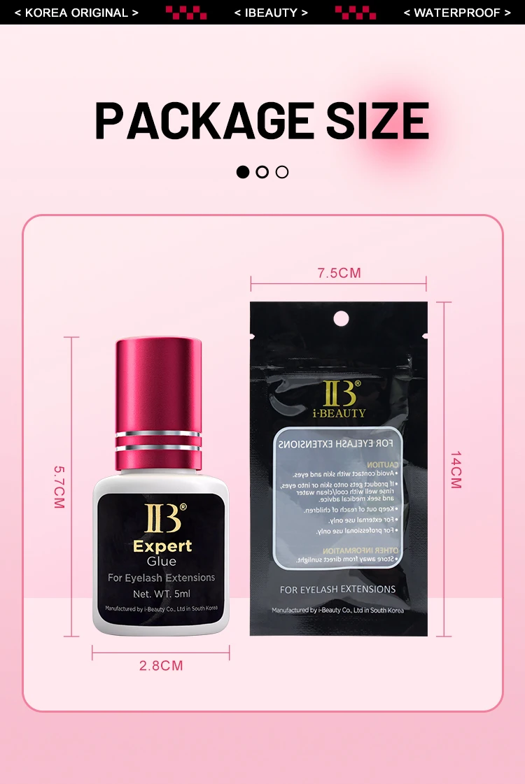 10 Bottles IBeauty Expert Glue Eyelash Extensions Korea Original IB Wine Red Cap Lash False Eyelash Adhesive 5ml Quick Dry Time