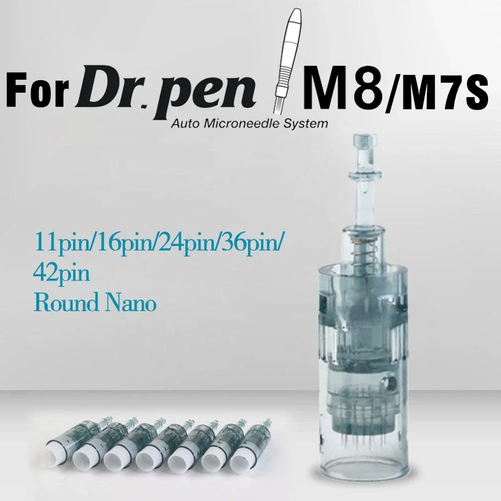 50Pcs 11/16/24/36/42pins Nano Disposable Replacement Cartridges Needles For Dr. Pen M8/M7S - Needle Length 0.25mm