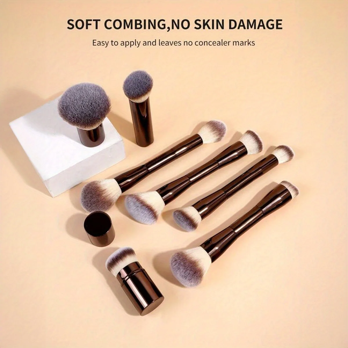 23-Piece Professional Makeup Set: 20 Brushes, Velvet Bag & 2 PU Puffs. Includes Foundation, Contour, Powder, Eyeshadow.
