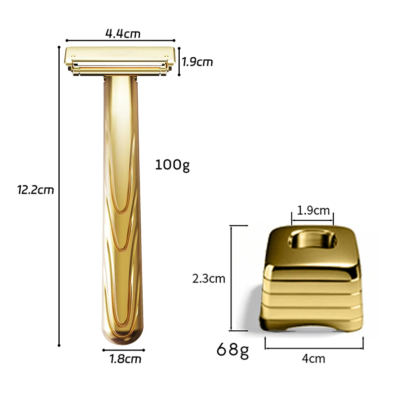 Whityle 21TS Glide Pro 4D Super Safety Shaving Shaver with Stand for Man Women Haft One Blade ECO-friendly Metal Razor Gift Box