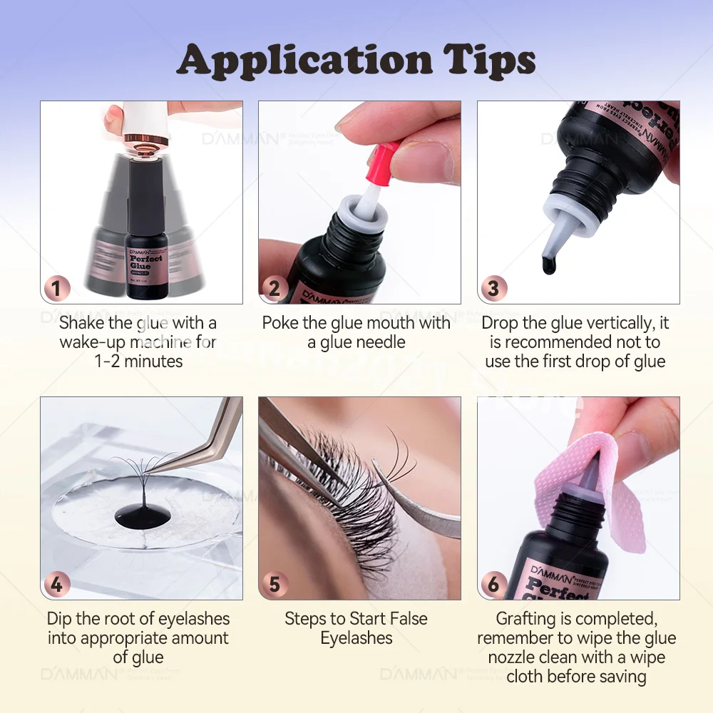 Damman Eyelash Adhesive Professional Lash Glue for Eyelash Extension Fast Drying Lashes Extension Glue Flase Eyelash Supplies