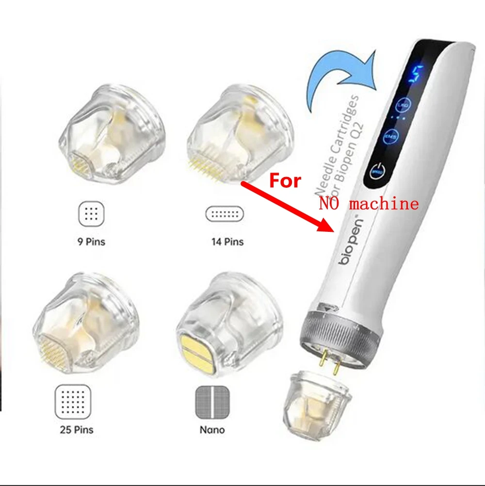 10pcs Bio Pen Q2 Disposable EMS Microneedling Cartridge Titanium Needle 9/14/25 Pins Cartridges Skin Care Consumable
