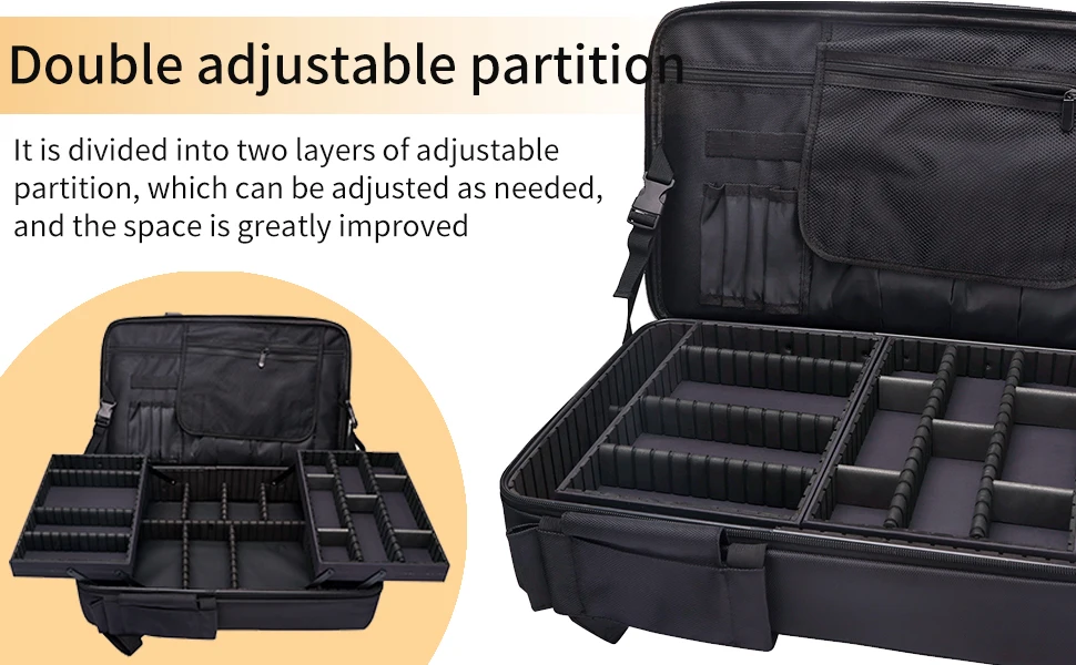 Professional Barber & Makeup Travel Backpack with USB Adjustable Dividers - Large Cosmetic Storage Organizer Bag for Salon Tools