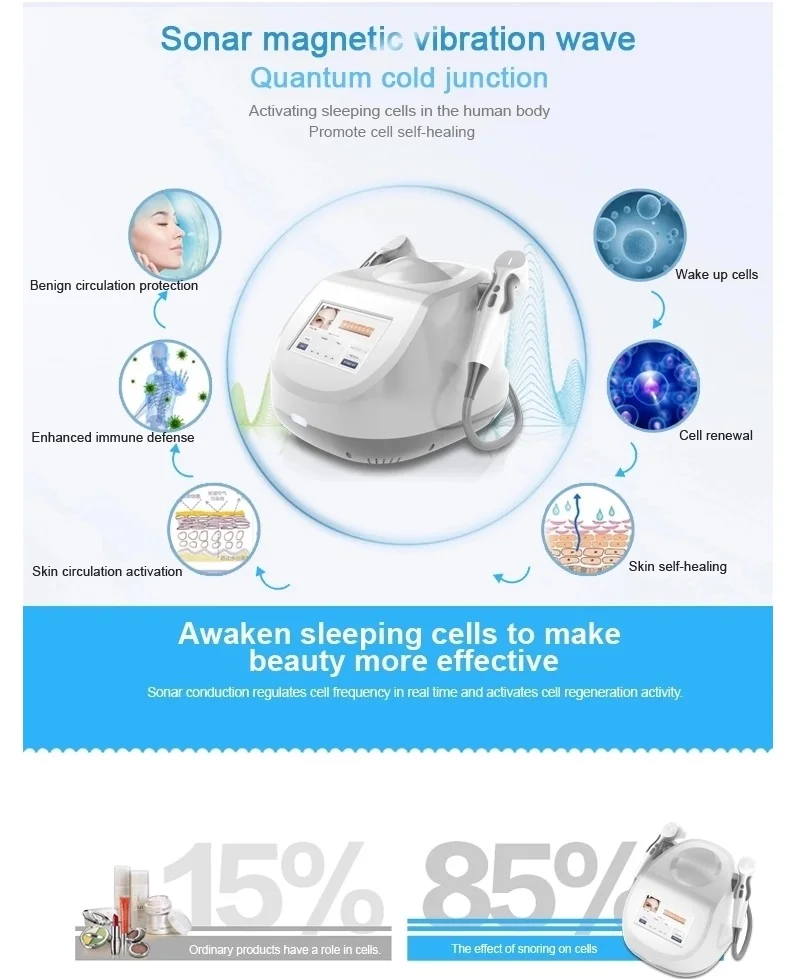 Sonar Magnetic Skin Vibrator Activator Korean Tech Beauty Device for Skin Lifting Firming Wrinkle Removal Anti-Aging with Coolin