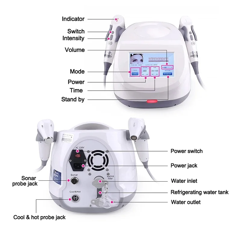 Sonar Magnetic Skin Vibrator Activator Korean Tech Beauty Device for Skin Lifting Firming Wrinkle Removal Anti-Aging with Coolin