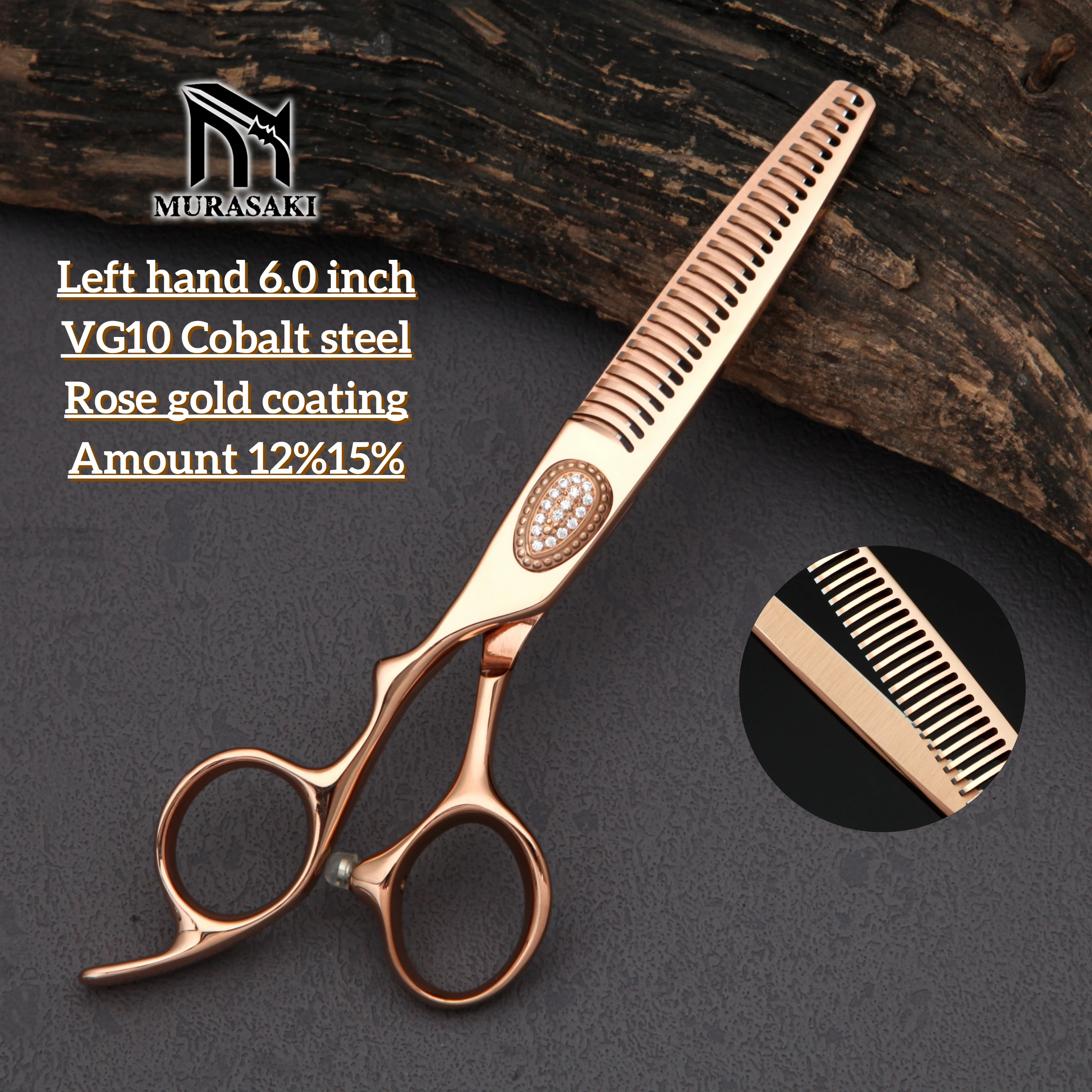 Professional Left Hand Barber Scissors,Set of 6-6.5-6.8 Inches Hairdressing Scissors,Hitachi 440C Steel Barbershop Accessories