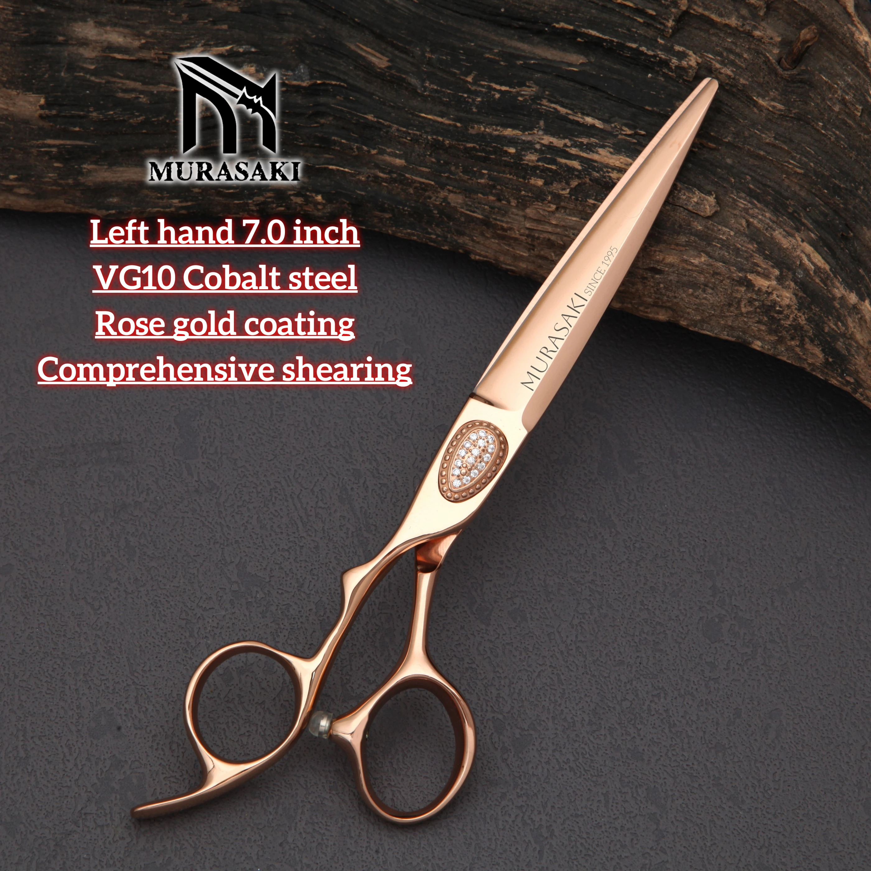 Professional Left Hand Barber Scissors,Set of 6-6.5-6.8 Inches Hairdressing Scissors,Hitachi 440C Steel Barbershop Accessories