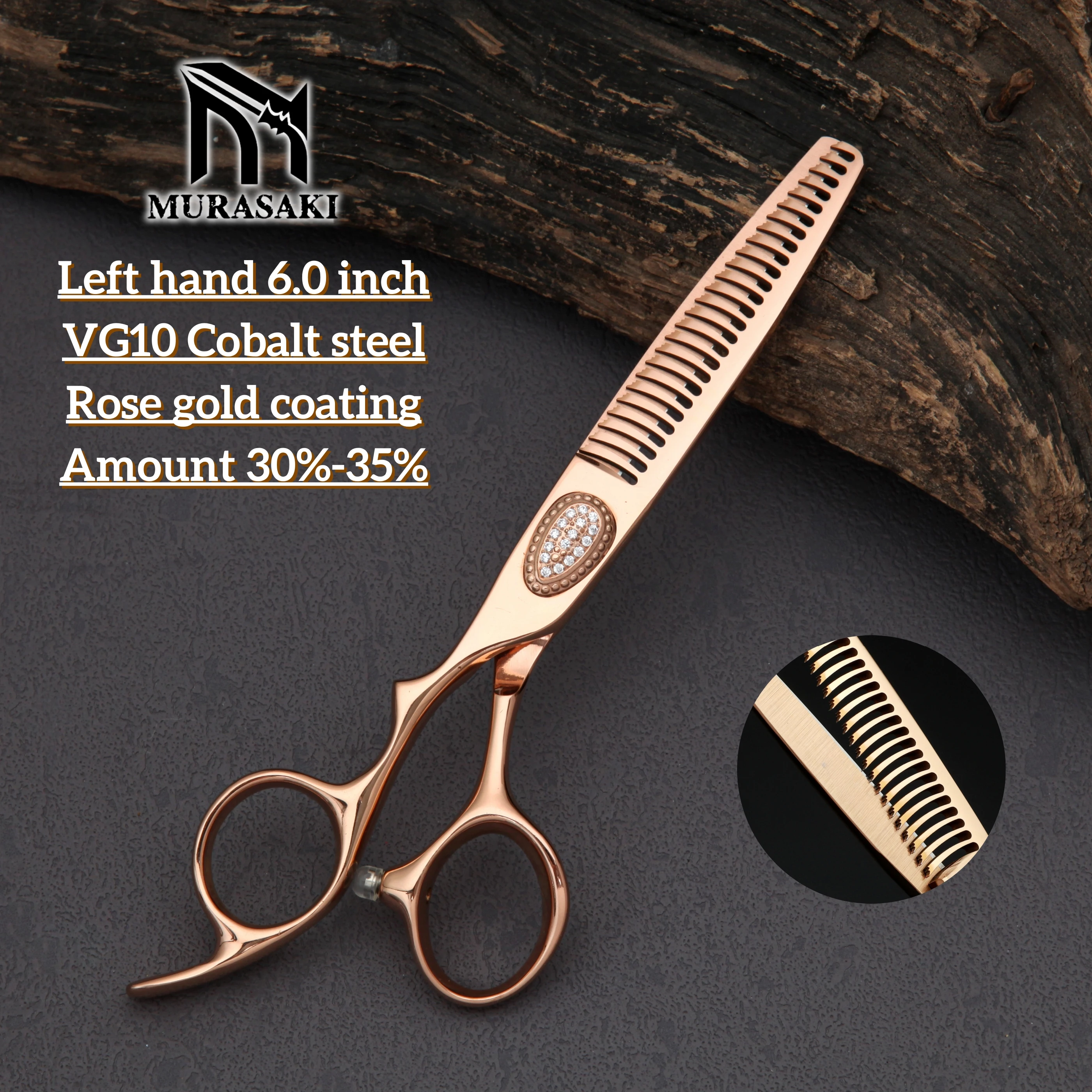 Professional Left Hand Barber Scissors,Set of 6-6.5-6.8 Inches Hairdressing Scissors,Hitachi 440C Steel Barbershop Accessories