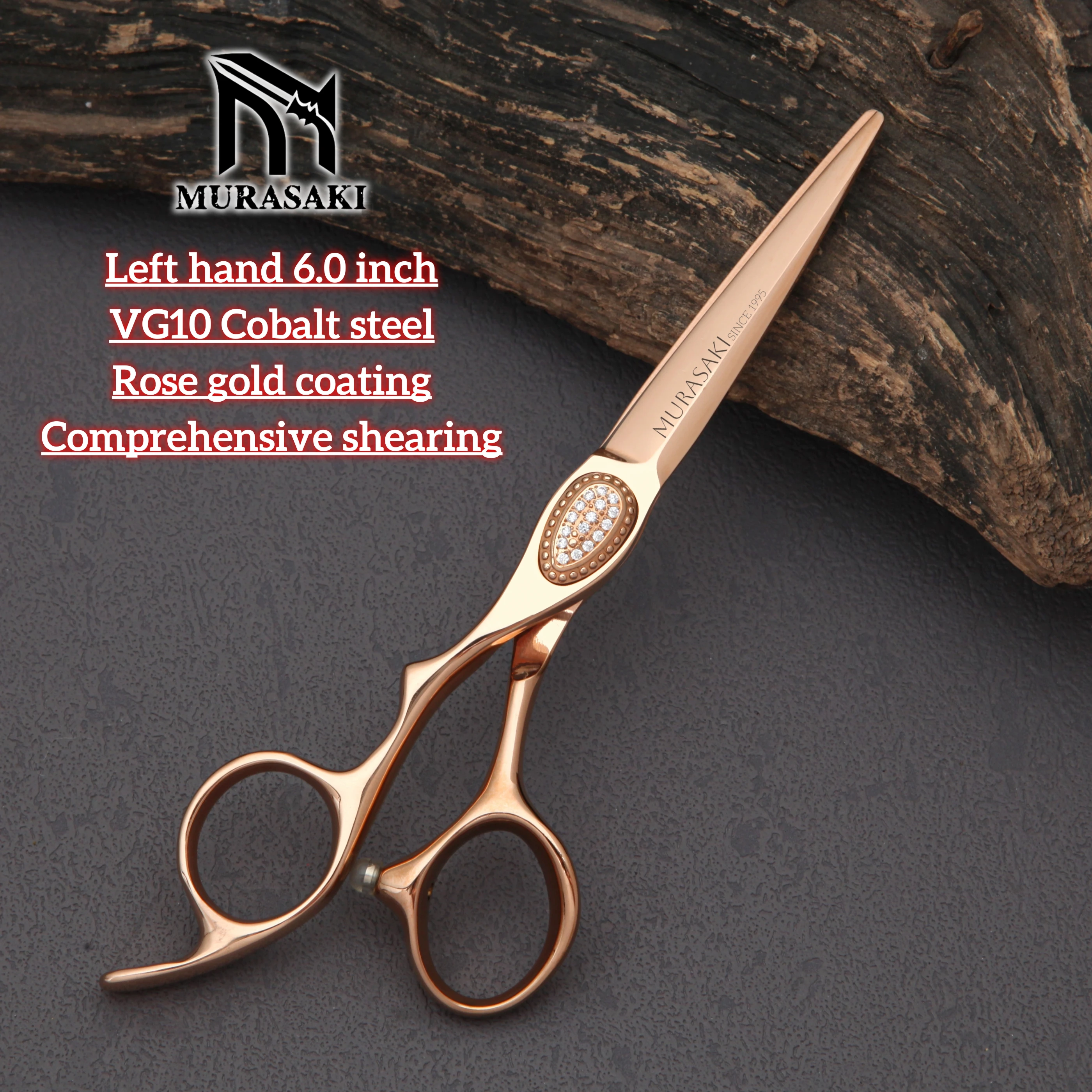 Professional Left Hand Barber Scissors,Set of 6-6.5-6.8 Inches Hairdressing Scissors,Hitachi 440C Steel Barbershop Accessories