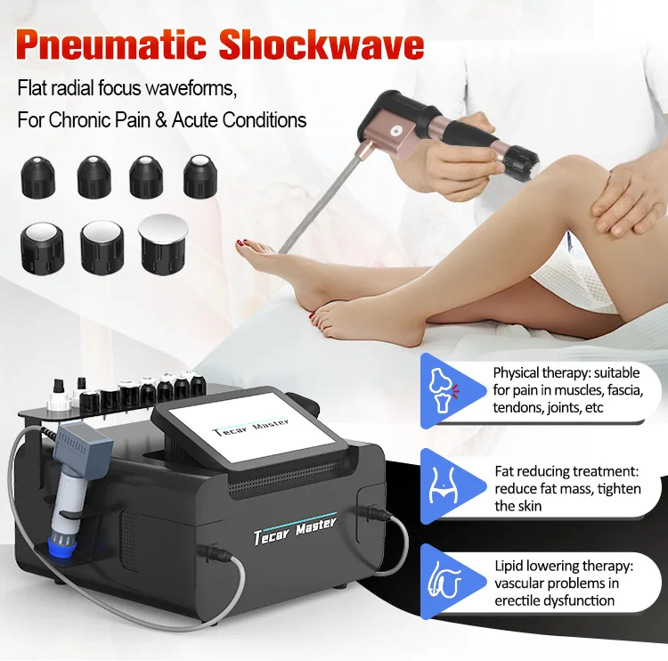 2-in-1 Shockwave Therapy Machine Body Pain Relief Physiotherapy Rehabilitation Equipment