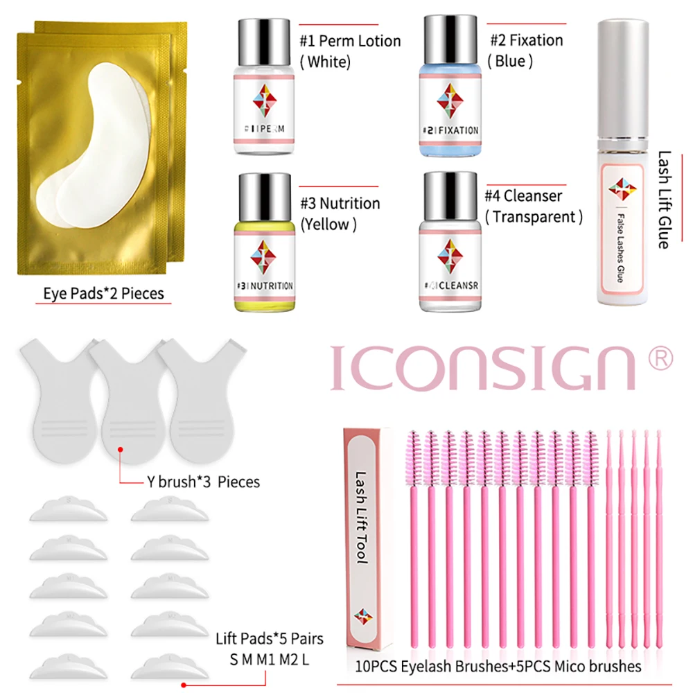 ICONSIGN Upgrade Version Lash Lift Kit Lifting Eyelash Lasting 6 to 8 Weeks Lashes Perm Eyes Enhancer Makeup Tools