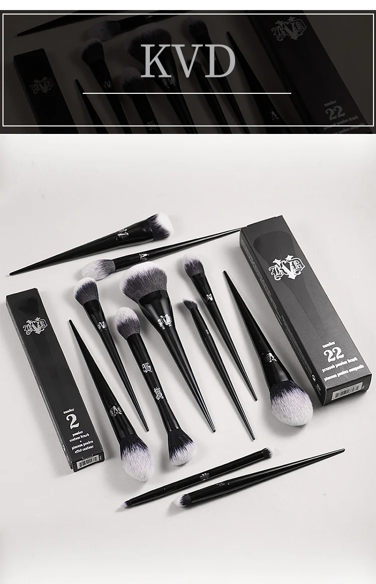 Kat Von D Makeup Brush Set & Kit Foundation Blush Highlight Concealer Powder Sculpting Eyeshadow Brush KVD Brand Makeup Brush