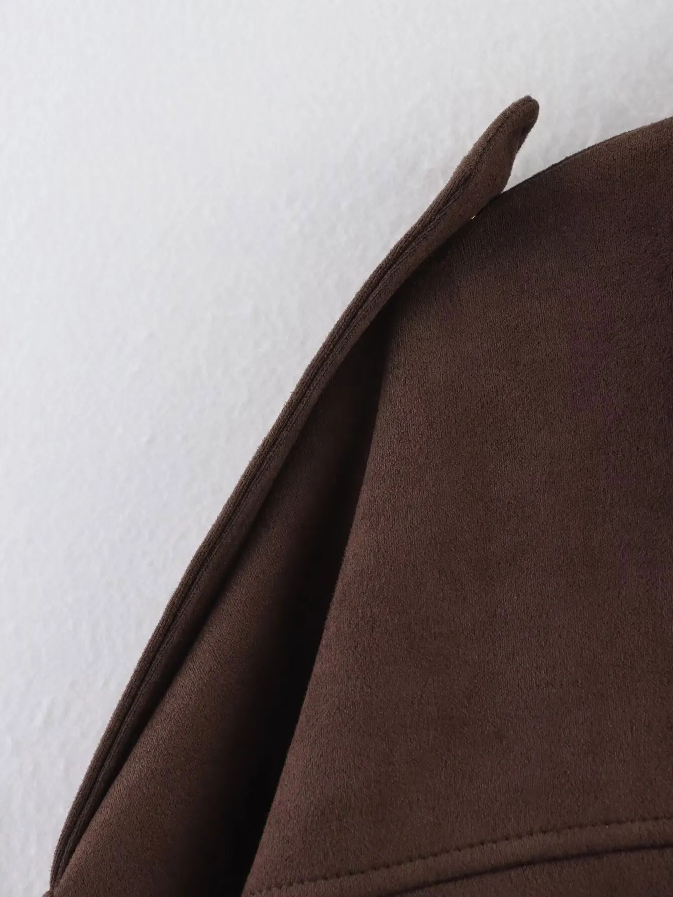 HH Women's Street Fashion Solid Loose Suede Texture Coats Causal Long Bat Sleeves Lapel Zipper Fly Winter Vintage Jackets