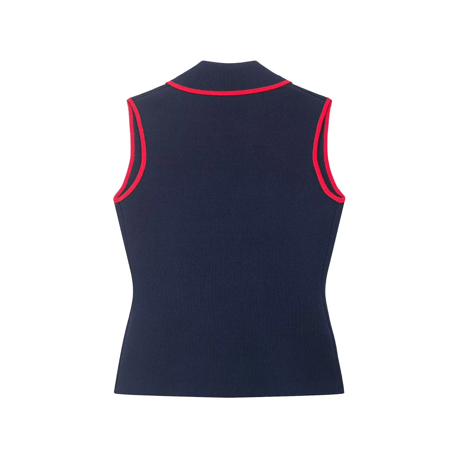 Women's Waistcoat 2026 Spring Summer V-neck Sleeveless Double-breasted Tops Casual Fashion Lady Knitted Colorblock Tank Tops