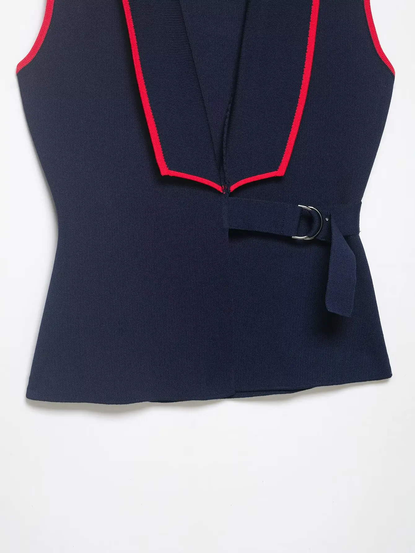 Women's Waistcoat 2026 Spring Summer V-neck Sleeveless Double-breasted Tops Casual Fashion Lady Knitted Colorblock Tank Tops