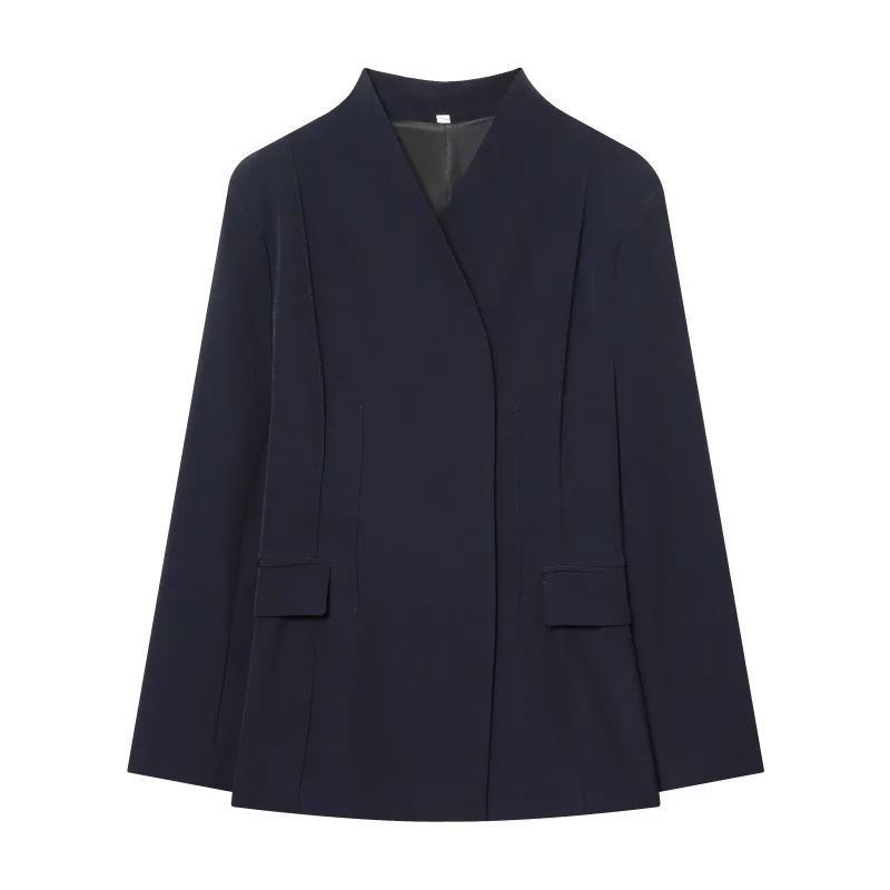 ETJ 2025 Women's New Fashion Design Three-Dimensional Cut High Collar Slim Suit Jacket & Matching Casual Trousers