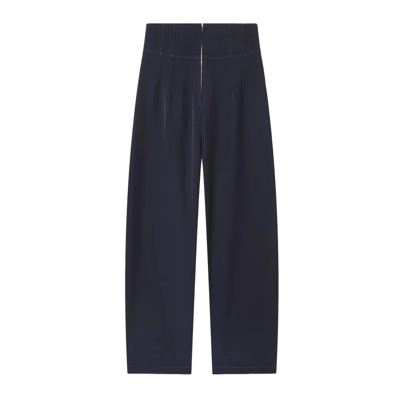 ETJ 2025 Women's New Fashion Design Three-Dimensional Cut High Collar Slim Suit Jacket & Matching Casual Trousers