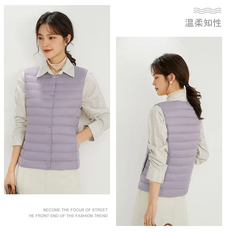 NewBang 90% Matt Fabric Women's Warm Vests Ultra Light Down Vest Women Two Ways Waistcoat Portable Warm Sleeveless Winter Liner