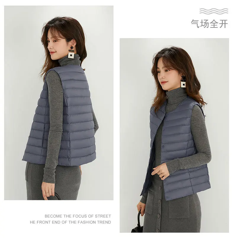 NewBang 90% Matt Fabric Women's Warm Vests Ultra Light Down Vest Women Two Ways Waistcoat Portable Warm Sleeveless Winter Liner