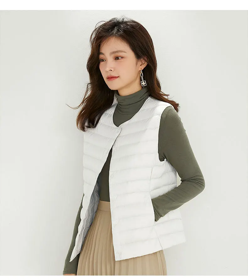 NewBang 90% Matt Fabric Women's Warm Vests Ultra Light Down Vest Women Two Ways Waistcoat Portable Warm Sleeveless Winter Liner