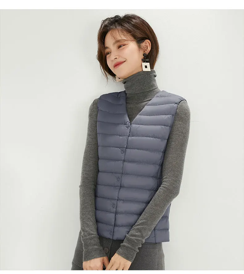 NewBang 90% Matt Fabric Women's Warm Vests Ultra Light Down Vest Women Two Ways Waistcoat Portable Warm Sleeveless Winter Liner