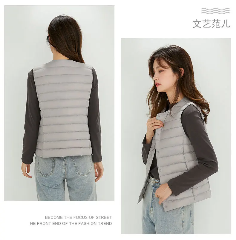 NewBang 90% Matt Fabric Women's Warm Vests Ultra Light Down Vest Women Two Ways Waistcoat Portable Warm Sleeveless Winter Liner