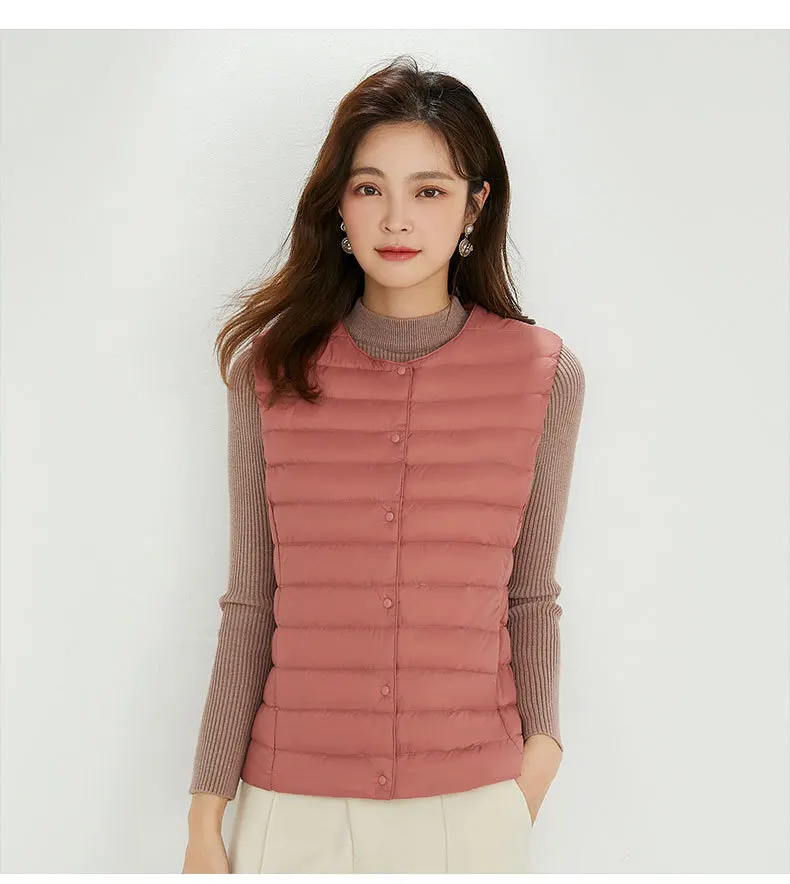 NewBang 90% Matt Fabric Women's Warm Vests Ultra Light Down Vest Women Two Ways Waistcoat Portable Warm Sleeveless Winter Liner