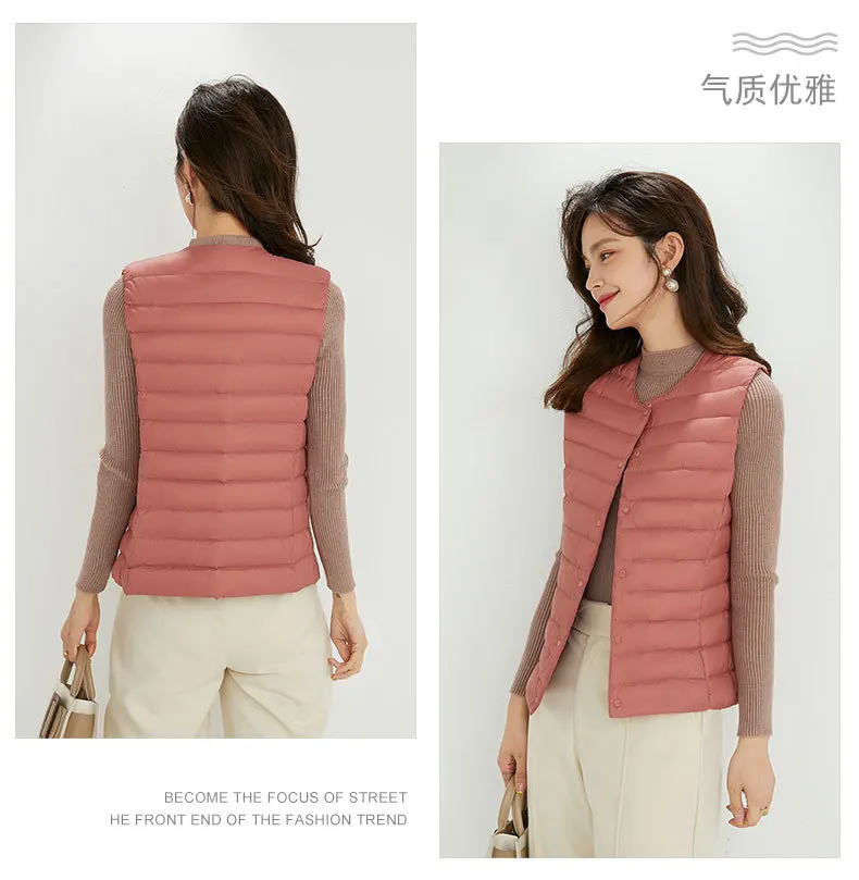 NewBang 90% Matt Fabric Women's Warm Vests Ultra Light Down Vest Women Two Ways Waistcoat Portable Warm Sleeveless Winter Liner