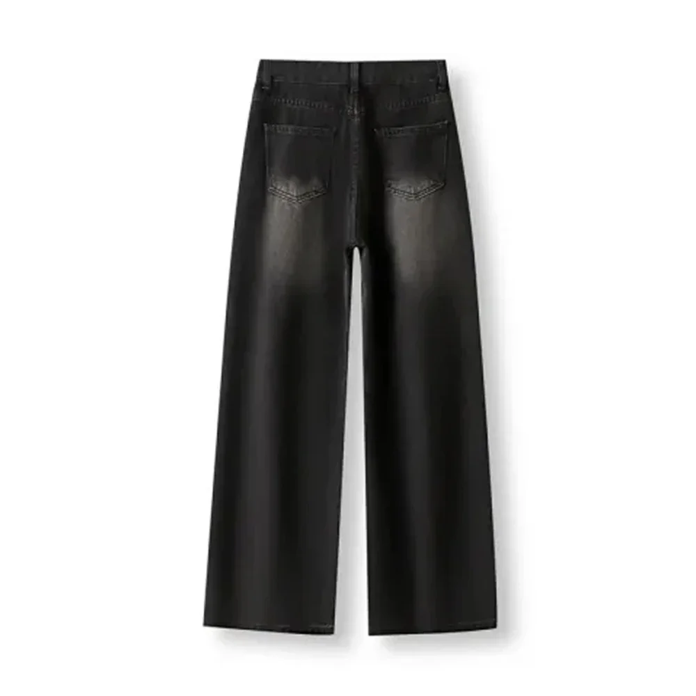High-Waisted Slimming Jeans for Women Loose-Fit Straight-Leg Bell Bottoms Plus-Size Denim Trousers Pear-Shaped Body Type