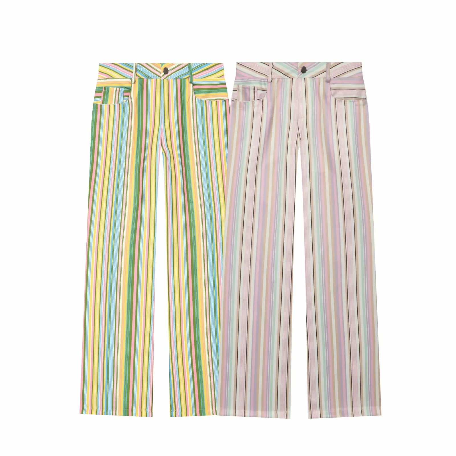 Women Wide Leg Pants Office Women Pockets Pleated Long Trousers Fashion Female Casual Spring Summer Streetwear Pants