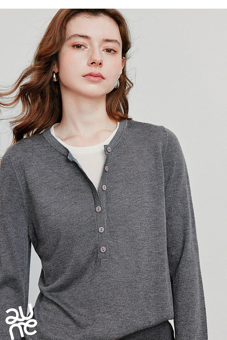 TOYOUTH Women Knitted Shirt 2025 Autumn New Retro Color Contrast Splicing Fake Two Piece Pullover Bottom Tops