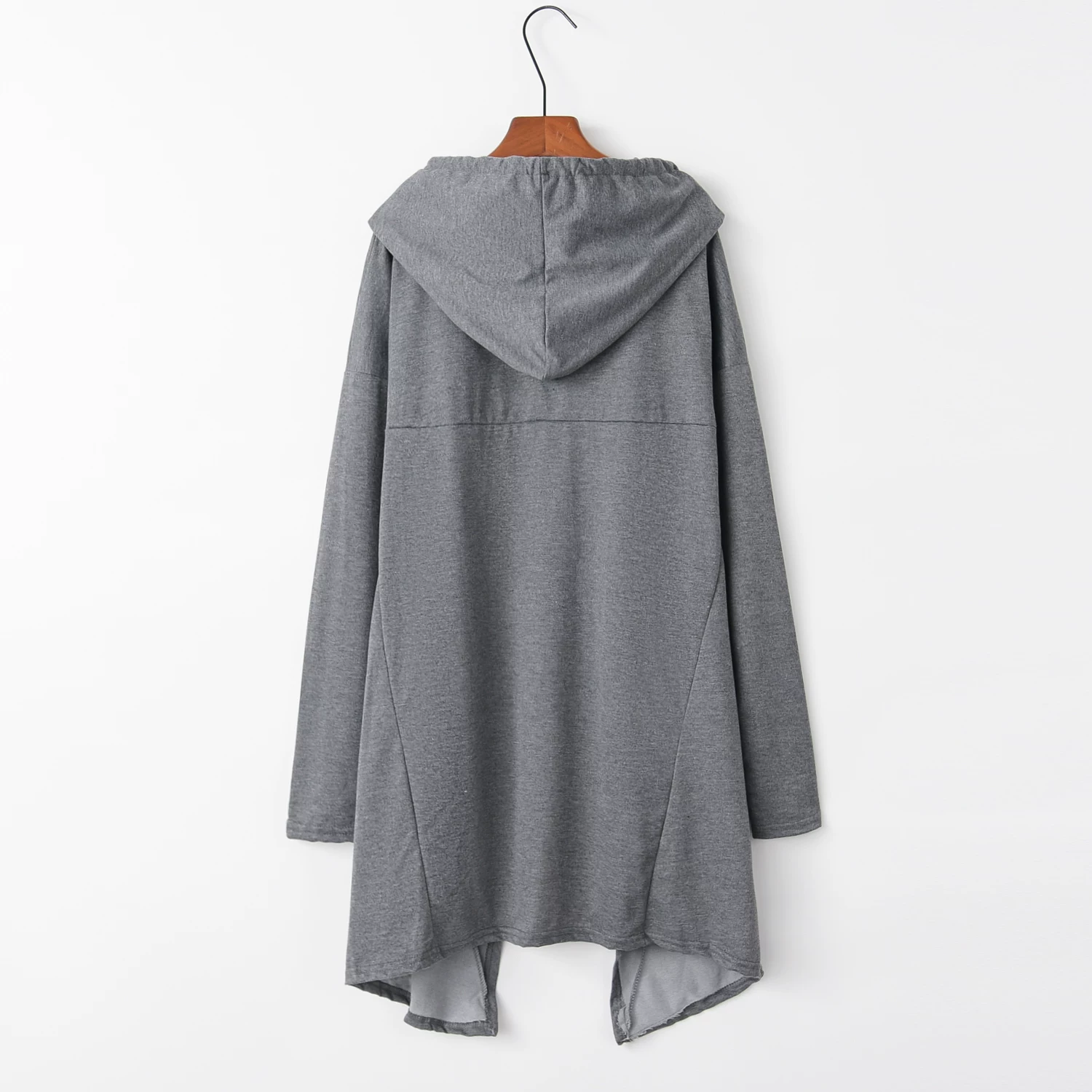 Fashion Trends New European and N Pure Color Long Hoodie