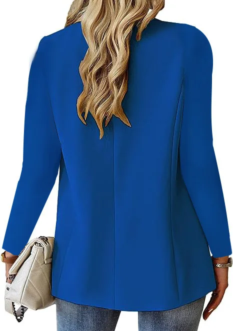 Women's Oversized Blazer Jacket Business Suit Coat Lapel Long Sleeve Solid Button Casual Elegant Coat Trendy Loose Outwear