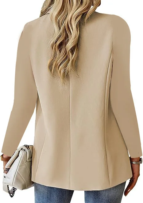 Women's Oversized Blazer Jacket Business Suit Coat Lapel Long Sleeve Solid Button Casual Elegant Coat Trendy Loose Outwear
