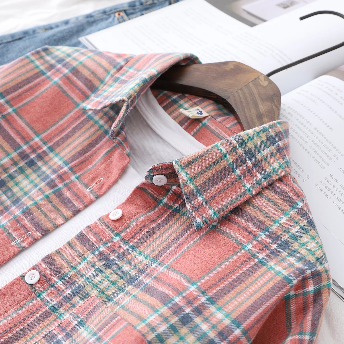 2025 Spring Loose Casual Womens Plaid Shirt Fresh College Style Long Sleeve Blouses And Tops Female Flannel Checked Clothes