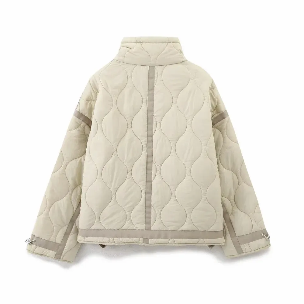 Women Autumn New Fashion Loose Cotton Jacket Short Coat Chic Long Sleeve Cotton Clothes Outerwear Muje