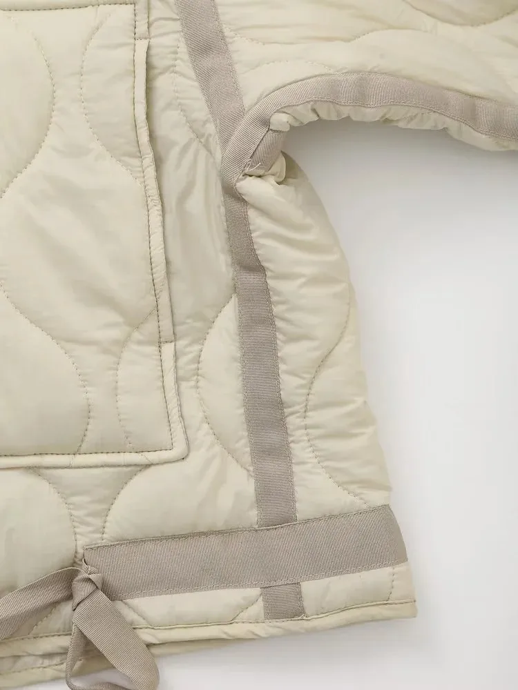 Women Autumn New Fashion Loose Cotton Jacket Short Coat Chic Long Sleeve Cotton Clothes Outerwear Muje