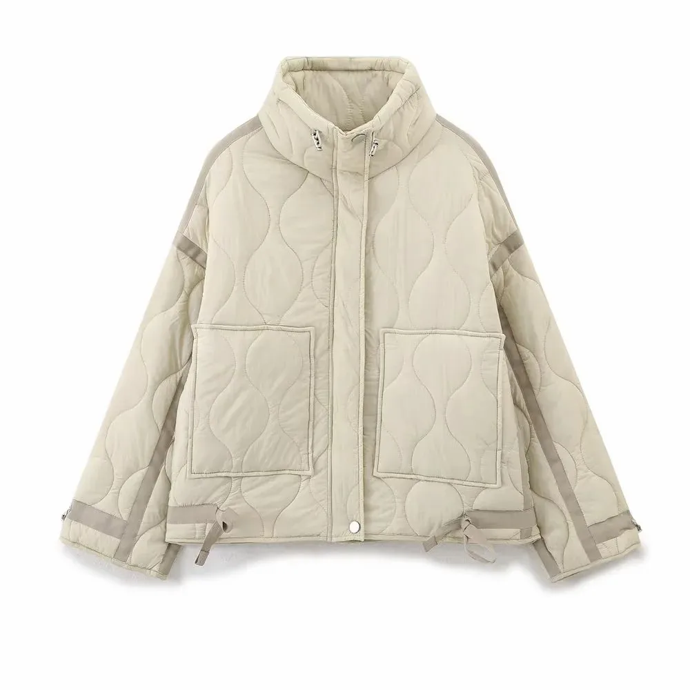 Women Autumn New Fashion Loose Cotton Jacket Short Coat Chic Long Sleeve Cotton Clothes Outerwear Muje