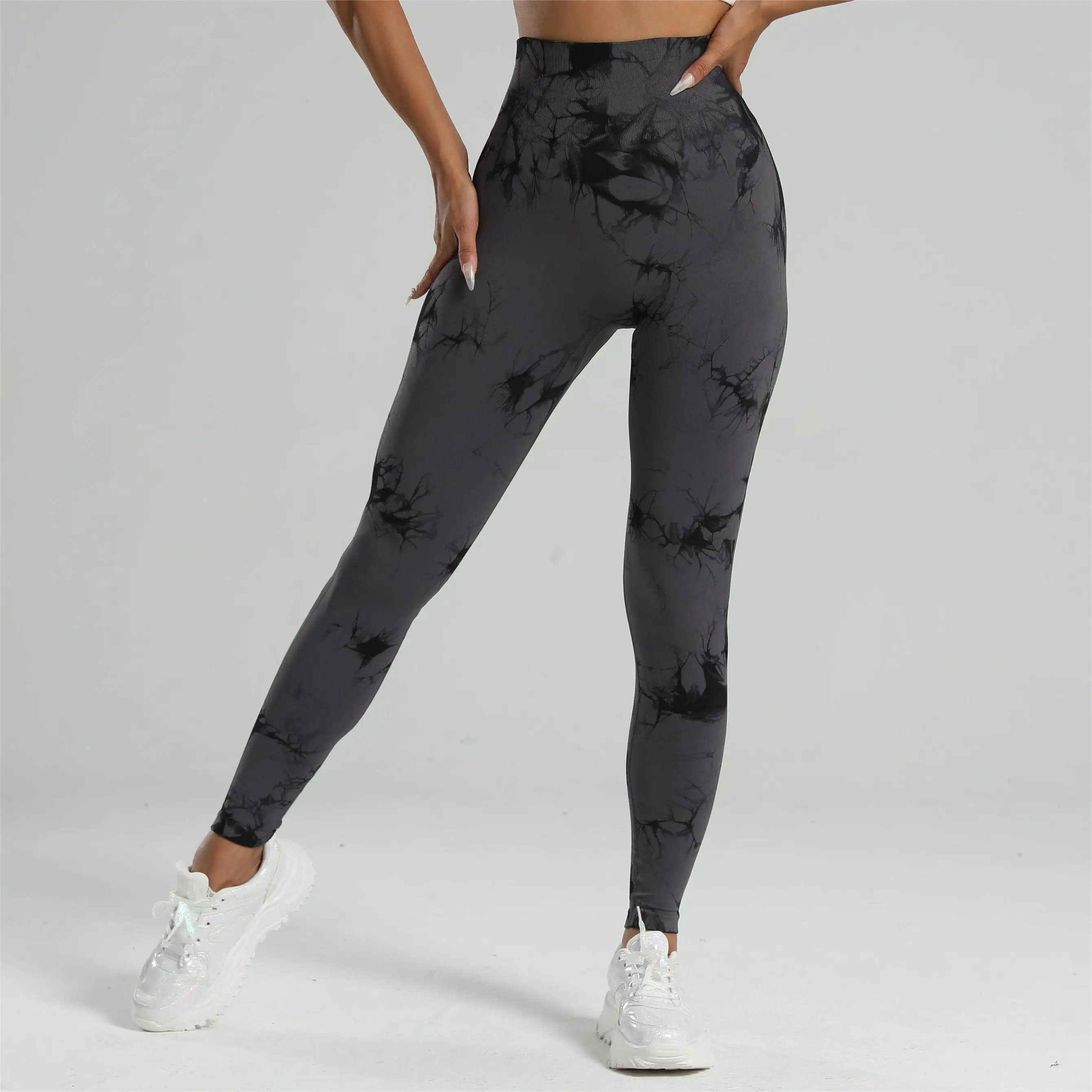 Women Tie Dye Leggings Gym Fitness Athletic Workout Elastic Leggins Butt Lifting Yoga Pants Tie-dye Sports Training Tights