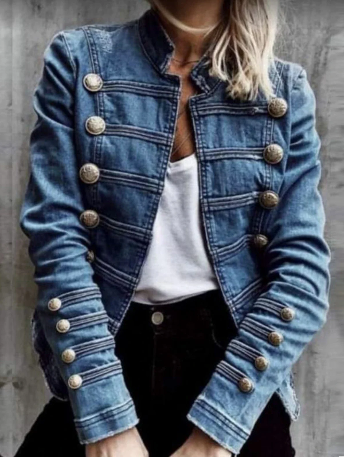 Fashion Commuter Denim Coat Women Autumn New European American Slim Fit Top Elegant All-match Double Breasted Jackets 2026