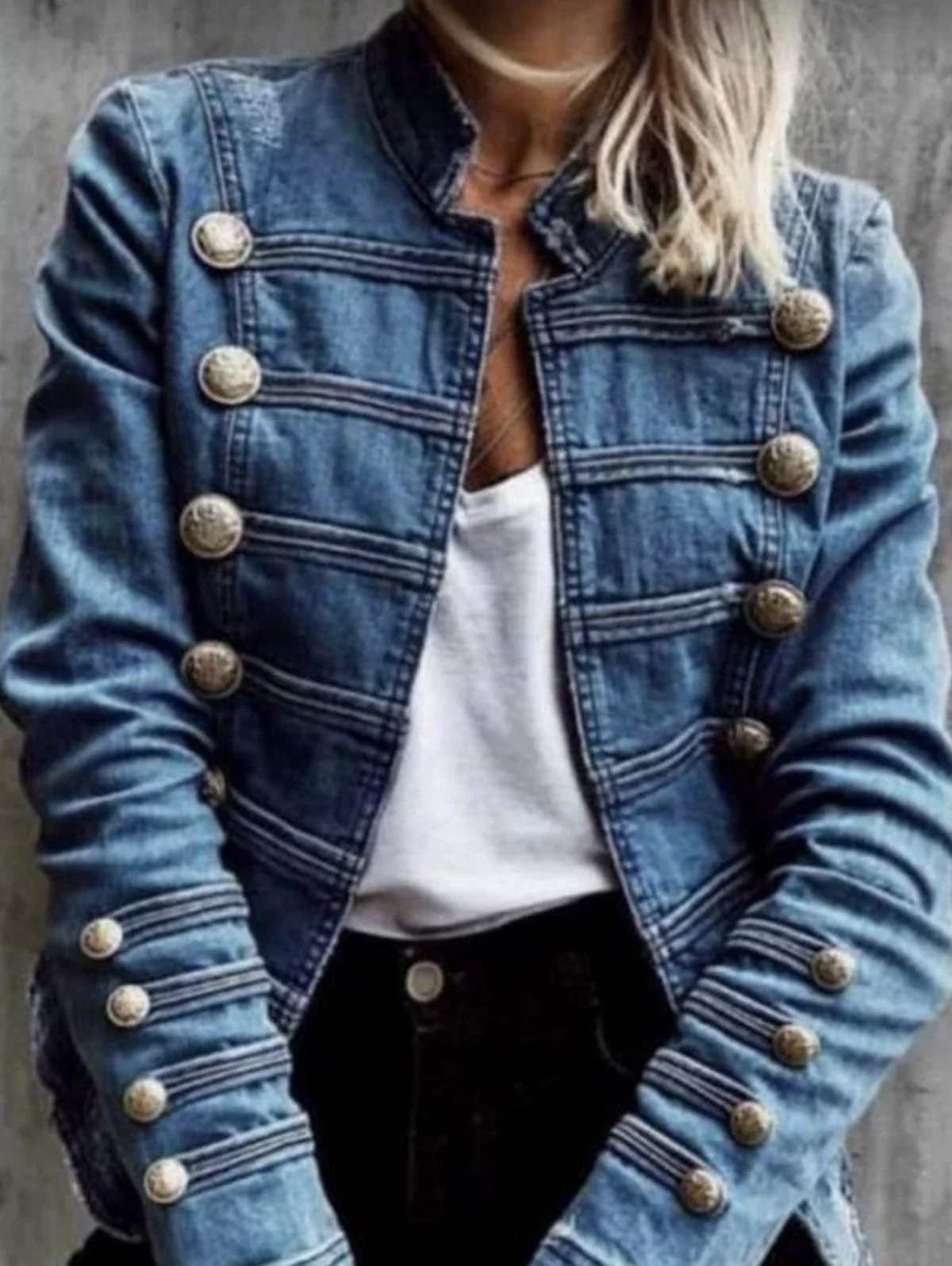 Fashion Commuter Denim Coat Women Autumn New European American Slim Fit Top Elegant All-match Double Breasted Jackets 2026