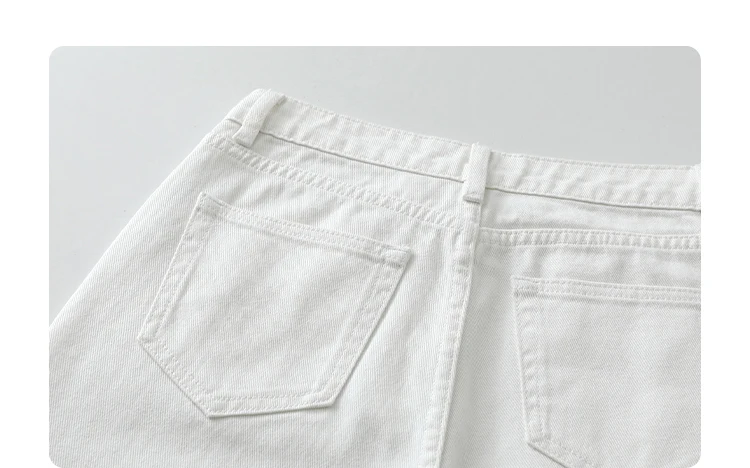 CHIC VEN Women Pants White Slim High Waisted Cotton Straight Leg Casual Slim Leg Jeans Girl Trouser Spring Autumn 2026