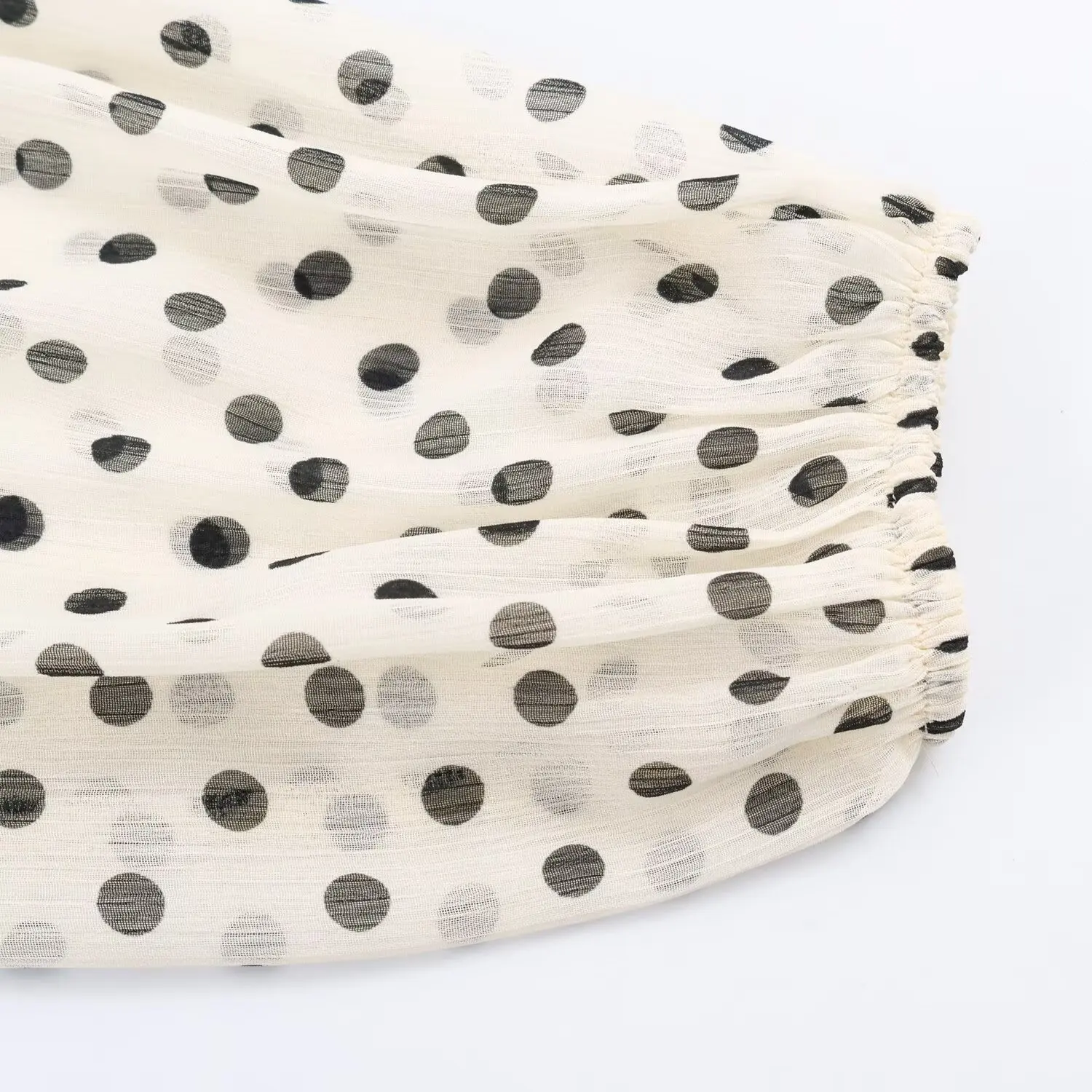 Women Polka Dot Print Blouse Casual High Collar Long Sleeve Lady Top Simple Women's Blouse Female Shirts & Blouses