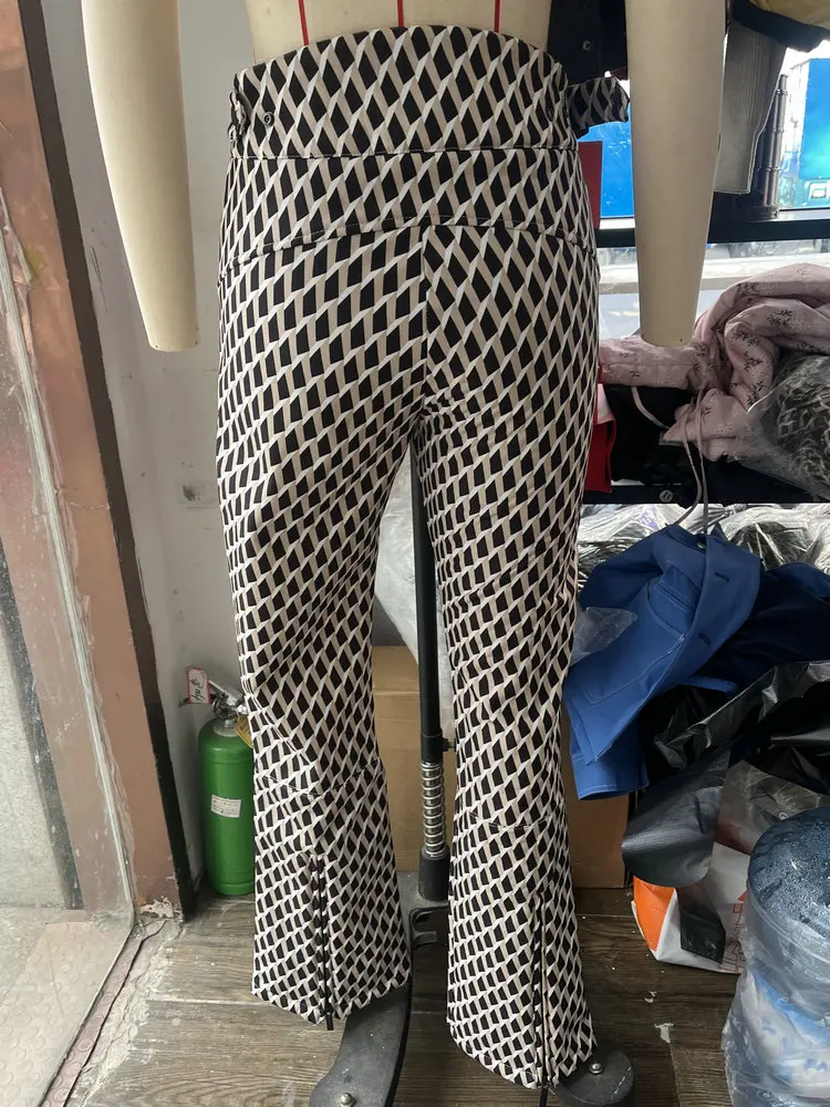 2027 Winter Women's Elegant Ski Snowboarding Outdoor Sports Trousers Female High Quality Windproof Thick Warm Skiing Flare Pants