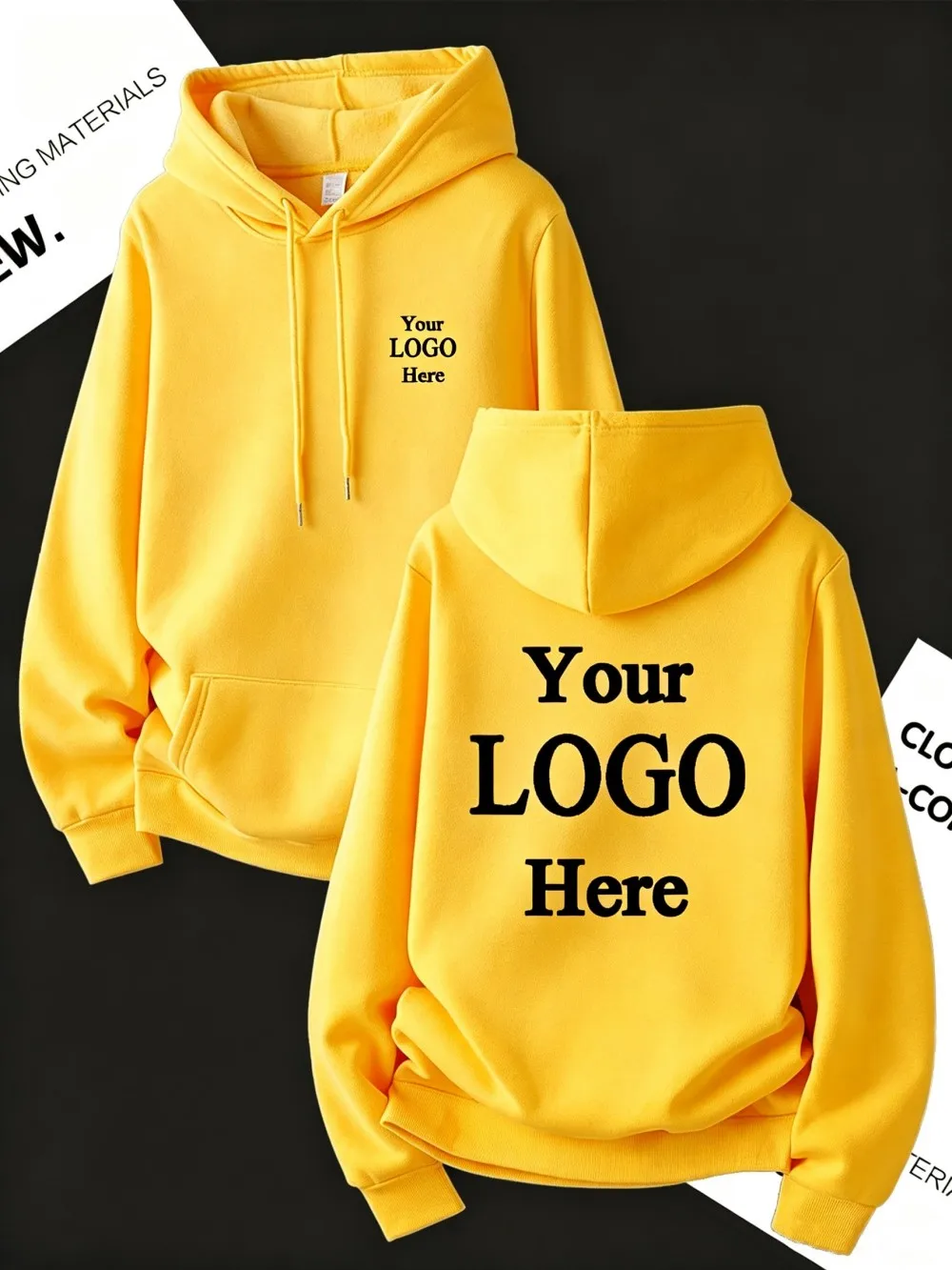 Customize Womens Hoodies Street Oversized Pocket Sweatshirts Hip Hop Unisex Tops DIY Your Logo/Graphic Pullovers Woman Clothes