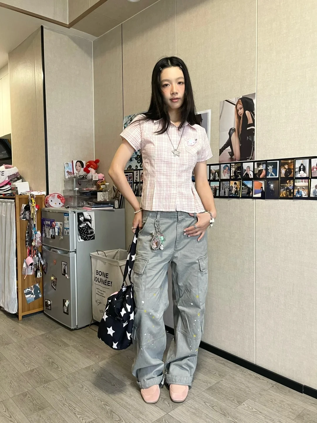 Genayooa Y2k Japanese Plaid Shirt Women Short Sleeve Pocket Slim 2000s Aesthetic Crop Tops Summer Vintage Blouse And Shirt Retro